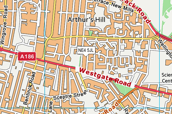 NE4 5JL map - OS VectorMap District (Ordnance Survey) NE4 5JL map - OS VectorMap District (Ordnance Survey)