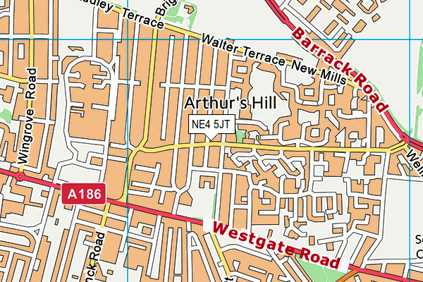 NE4 5JT map - OS VectorMap District (Ordnance Survey) NE4 5JT map - OS VectorMap District (Ordnance Survey)