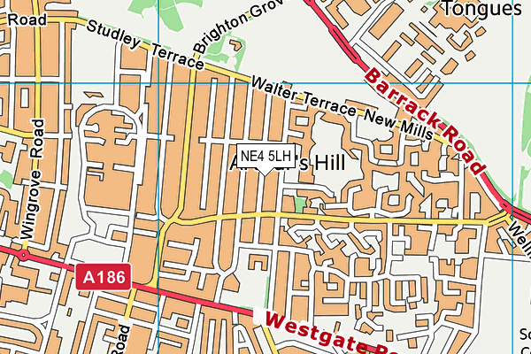 NE4 5LH map - OS VectorMap District (Ordnance Survey) NE4 5LH map - OS VectorMap District (Ordnance Survey)