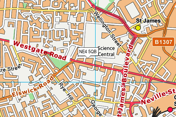 NE4 5QB map - OS VectorMap District (Ordnance Survey) NE4 5QB map - OS VectorMap District (Ordnance Survey)