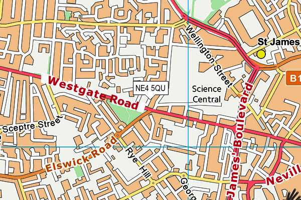 NE4 5QU map - OS VectorMap District (Ordnance Survey) NE4 5QU map - OS VectorMap District (Ordnance Survey)
