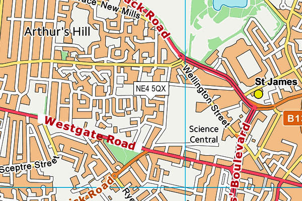 NE4 5QX map - OS VectorMap District (Ordnance Survey) NE4 5QX map - OS VectorMap District (Ordnance Survey)