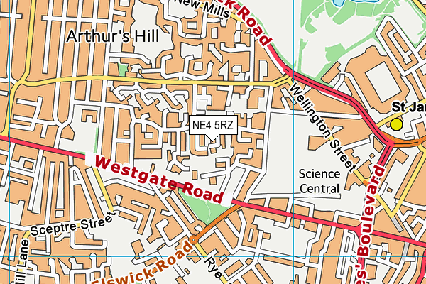 NE4 5RZ map - OS VectorMap District (Ordnance Survey) NE4 5RZ map - OS VectorMap District (Ordnance Survey)