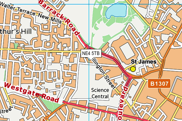 NE4 5TB map - OS VectorMap District (Ordnance Survey) NE4 5TB map - OS VectorMap District (Ordnance Survey)