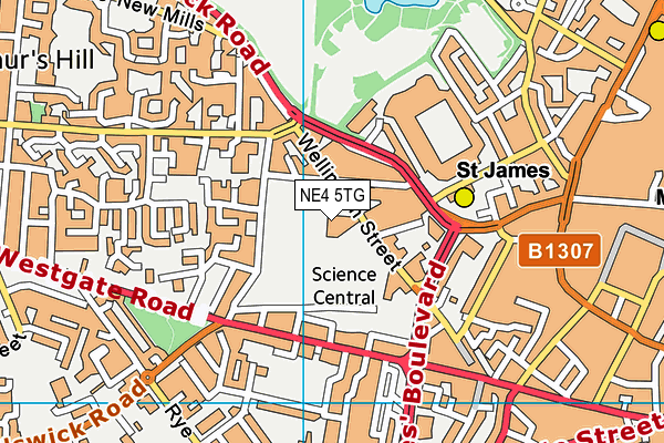 NE4 5TG map - OS VectorMap District (Ordnance Survey) NE4 5TG map - OS VectorMap District (Ordnance Survey)
