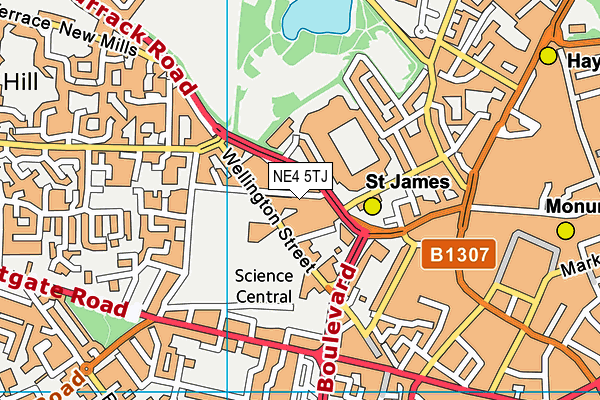NE4 5TJ map - OS VectorMap District (Ordnance Survey) NE4 5TJ map - OS VectorMap District (Ordnance Survey)