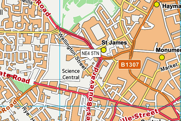 NE4 5TN map - OS VectorMap District (Ordnance Survey) NE4 5TN map - OS VectorMap District (Ordnance Survey)