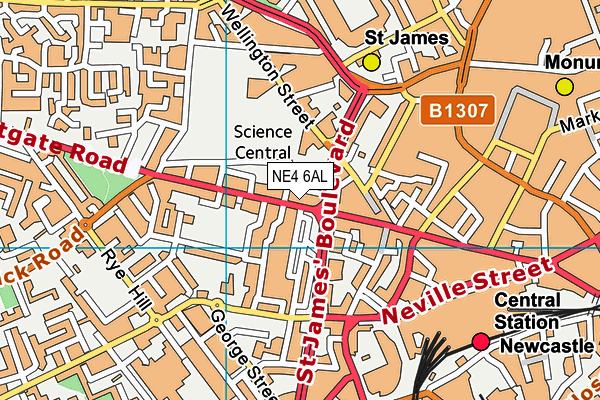 NE4 6AL map - OS VectorMap District (Ordnance Survey) NE4 6AL map - OS VectorMap District (Ordnance Survey)