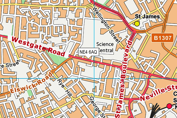 NE4 6AQ map - OS VectorMap District (Ordnance Survey)