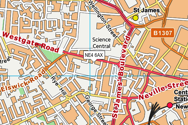 NE4 6AX map - OS VectorMap District (Ordnance Survey) NE4 6AX map - OS VectorMap District (Ordnance Survey)