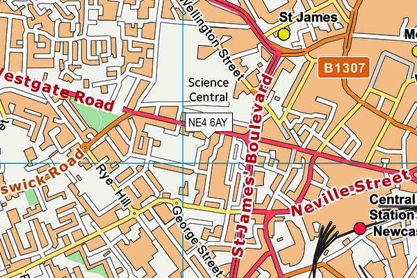 NE4 6AY map - OS VectorMap District (Ordnance Survey) NE4 6AY map - OS VectorMap District (Ordnance Survey)