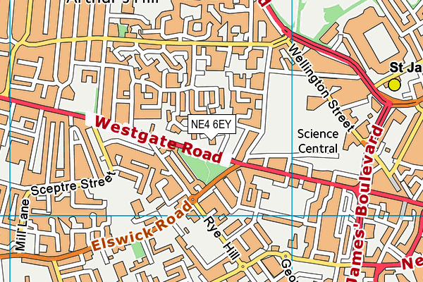 NE4 6EY map - OS VectorMap District (Ordnance Survey) NE4 6EY map - OS VectorMap District (Ordnance Survey)