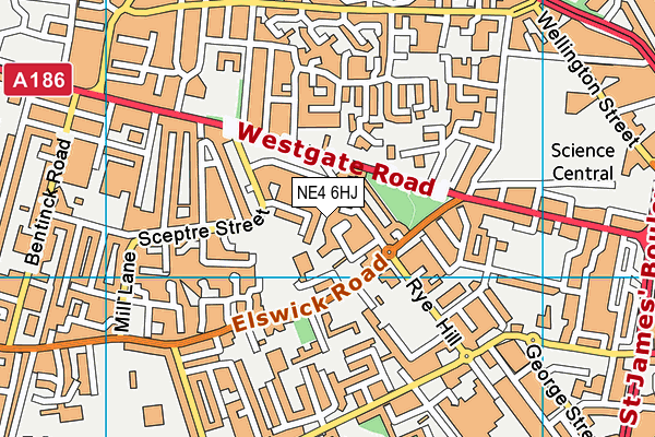 NE4 6HJ map - OS VectorMap District (Ordnance Survey) NE4 6HJ map - OS VectorMap District (Ordnance Survey)