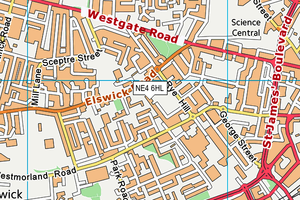 NE4 6HL map - OS VectorMap District (Ordnance Survey) NE4 6HL map - OS VectorMap District (Ordnance Survey)