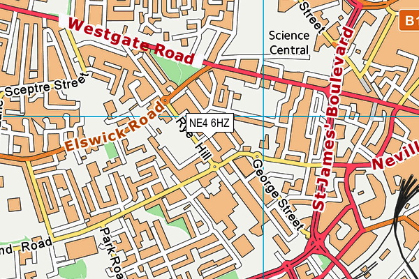 NE4 6HZ map - OS VectorMap District (Ordnance Survey)