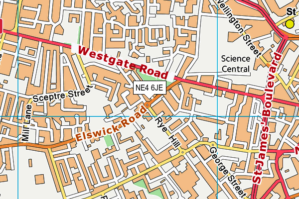 NE4 6JE map - OS VectorMap District (Ordnance Survey) NE4 6JE map - OS VectorMap District (Ordnance Survey)