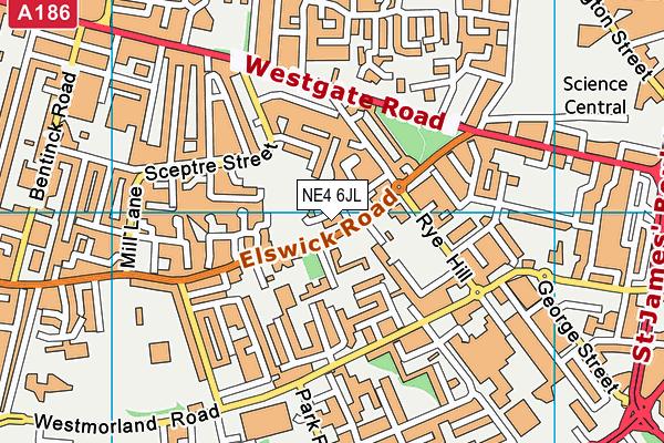 NE4 6JL map - OS VectorMap District (Ordnance Survey) NE4 6JL map - OS VectorMap District (Ordnance Survey)