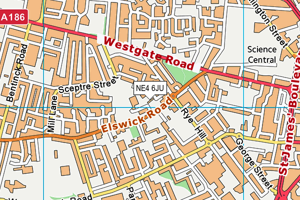NE4 6JU map - OS VectorMap District (Ordnance Survey) NE4 6JU map - OS VectorMap District (Ordnance Survey)