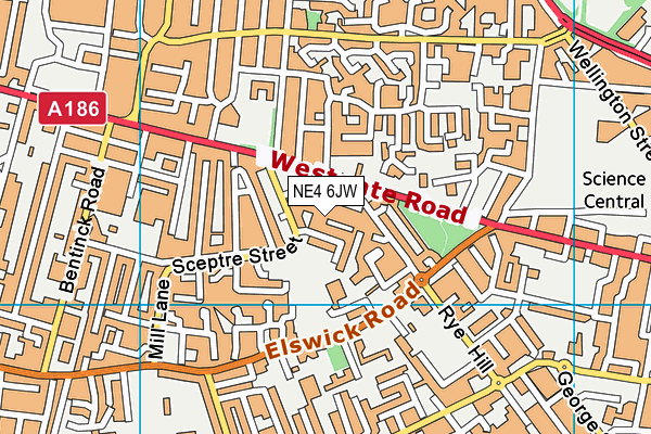 NE4 6JW map - OS VectorMap District (Ordnance Survey) NE4 6JW map - OS VectorMap District (Ordnance Survey)