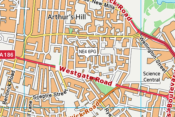 NE4 6PG map - OS VectorMap District (Ordnance Survey) NE4 6PG map - OS VectorMap District (Ordnance Survey)