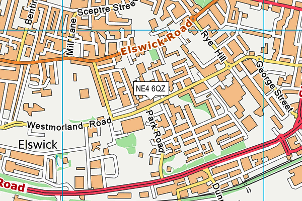 NE4 6QZ map - OS VectorMap District (Ordnance Survey)