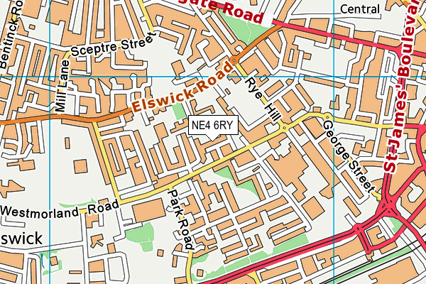 NE4 6RY map - OS VectorMap District (Ordnance Survey) NE4 6RY map - OS VectorMap District (Ordnance Survey)