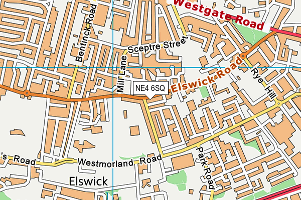 NE4 6SQ map - OS VectorMap District (Ordnance Survey)