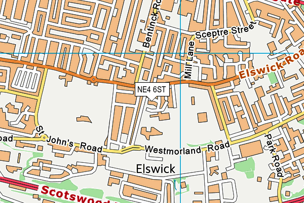 NE4 6ST map - OS VectorMap District (Ordnance Survey) NE4 6ST map - OS VectorMap District (Ordnance Survey)