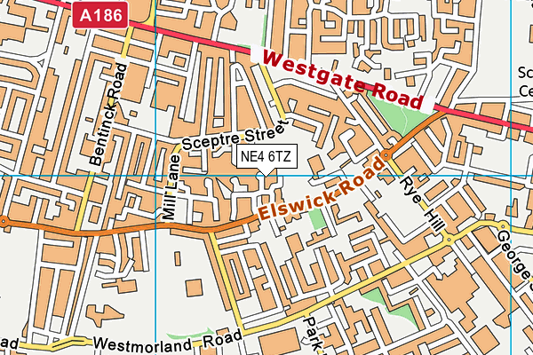 NE4 6TZ map - OS VectorMap District (Ordnance Survey) NE4 6TZ map - OS VectorMap District (Ordnance Survey)