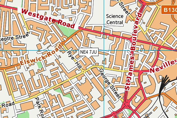 NE4 7JU map - OS VectorMap District (Ordnance Survey) NE4 7JU map - OS VectorMap District (Ordnance Survey)