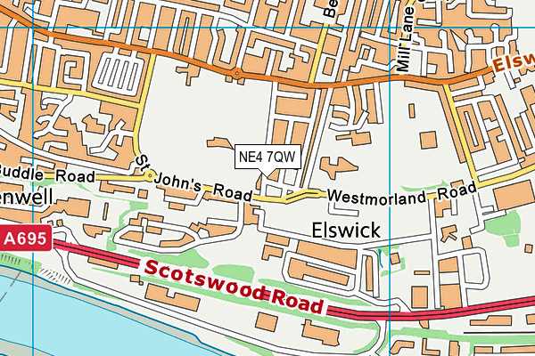 NE4 7QW map - OS VectorMap District (Ordnance Survey) NE4 7QW map - OS VectorMap District (Ordnance Survey)