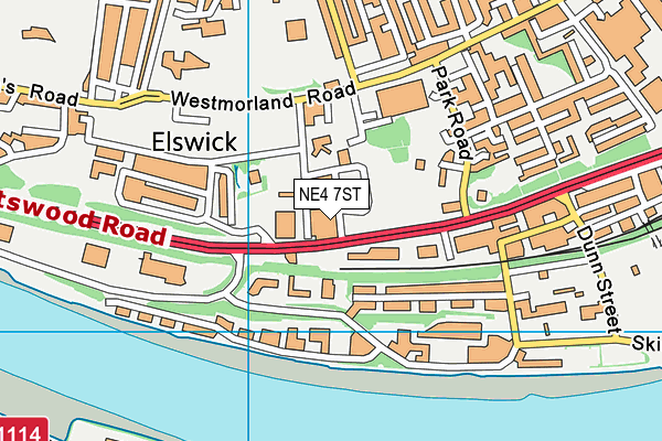 NE4 7ST map - OS VectorMap District (Ordnance Survey) NE4 7ST map - OS VectorMap District (Ordnance Survey)