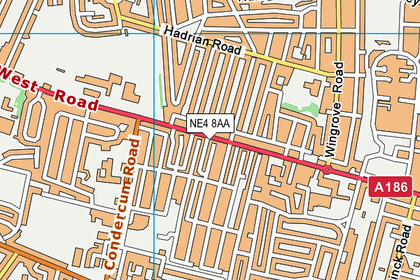 NE4 8AA map - OS VectorMap District (Ordnance Survey) NE4 8AA map - OS VectorMap District (Ordnance Survey)