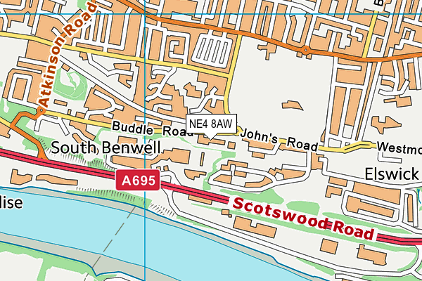 NE4 8AW map - OS VectorMap District (Ordnance Survey) NE4 8AW map - OS VectorMap District (Ordnance Survey)
