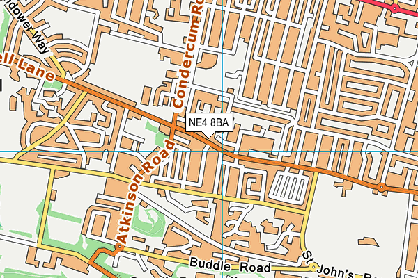 NE4 8BA map - OS VectorMap District (Ordnance Survey) NE4 8BA map - OS VectorMap District (Ordnance Survey)