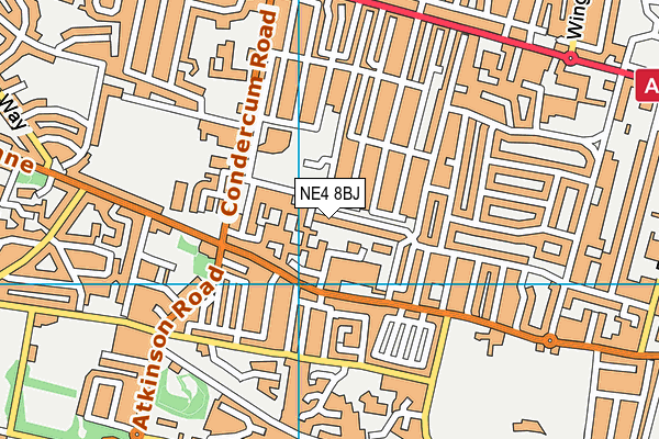 NE4 8BJ map - OS VectorMap District (Ordnance Survey) NE4 8BJ map - OS VectorMap District (Ordnance Survey)