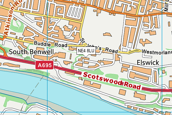 NE4 8LU map - OS VectorMap District (Ordnance Survey) NE4 8LU map - OS VectorMap District (Ordnance Survey)