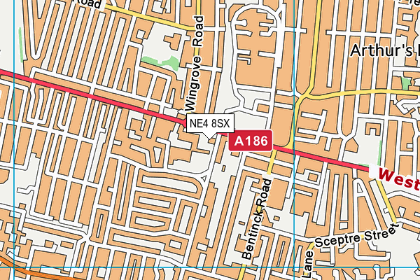 NE4 8SX map - OS VectorMap District (Ordnance Survey) NE4 8SX map - OS VectorMap District (Ordnance Survey)