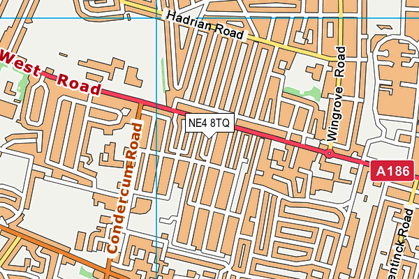 NE4 8TQ map - OS VectorMap District (Ordnance Survey) NE4 8TQ map - OS VectorMap District (Ordnance Survey)