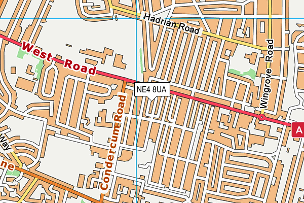 NE4 8UA map - OS VectorMap District (Ordnance Survey)