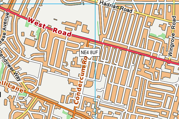 NE4 8UF map - OS VectorMap District (Ordnance Survey) NE4 8UF map - OS VectorMap District (Ordnance Survey)
