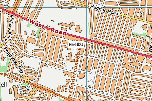 NE4 8XJ map - OS VectorMap District (Ordnance Survey) NE4 8XJ map - OS VectorMap District (Ordnance Survey)