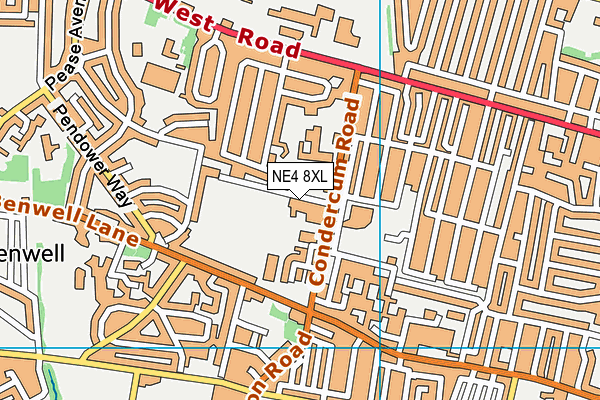 NE4 8XL map - OS VectorMap District (Ordnance Survey) NE4 8XL map - OS VectorMap District (Ordnance Survey)