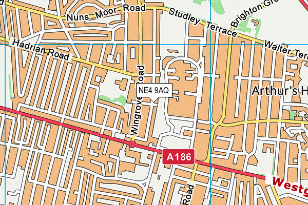NE4 9AQ map - OS VectorMap District (Ordnance Survey)