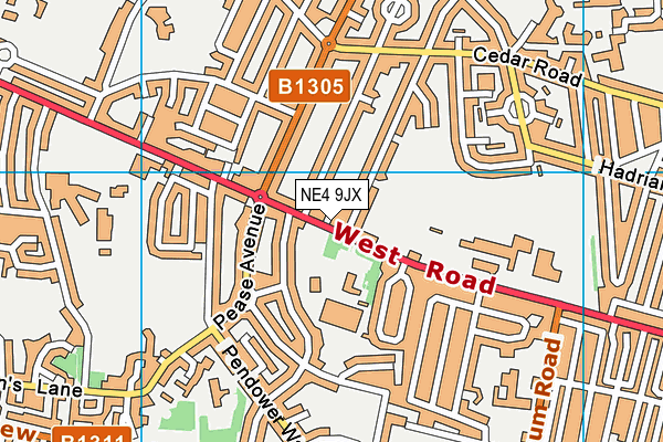 NE4 9JX map - OS VectorMap District (Ordnance Survey) NE4 9JX map - OS VectorMap District (Ordnance Survey)