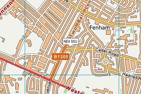 NE4 9XU map - OS VectorMap District (Ordnance Survey)