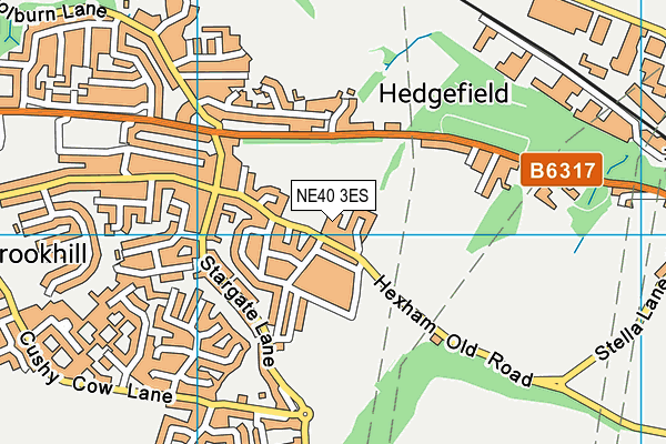 NE40 3ES map - OS VectorMap District (Ordnance Survey)