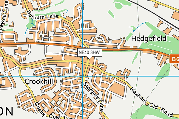 NE40 3HW map - OS VectorMap District (Ordnance Survey)