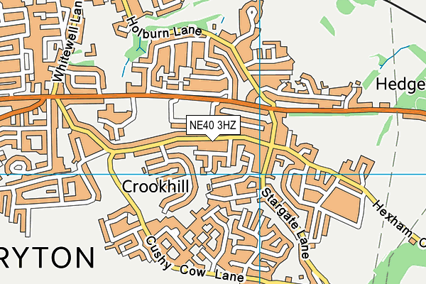 NE40 3HZ map - OS VectorMap District (Ordnance Survey)