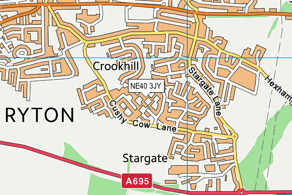 NE40 3JY map - OS VectorMap District (Ordnance Survey)
